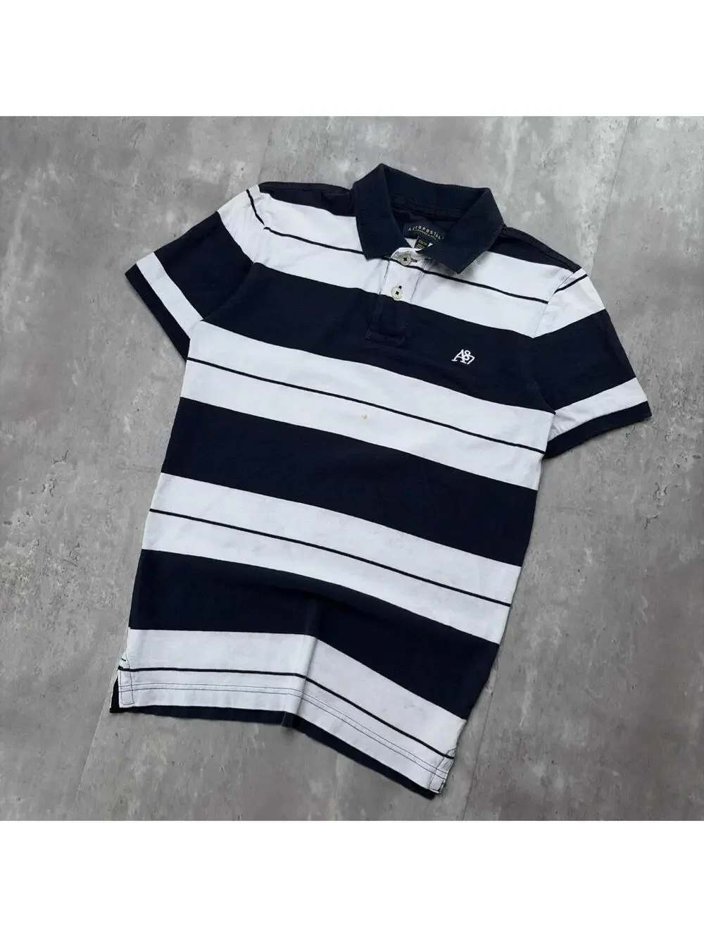 Y2K Navy Aeropostale Grunge Surf Striped Skater Polo Shirt